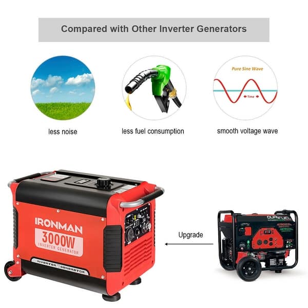 Shop Ironman 3000w Portable Inverter Gasoline Generator Ultra Quiet 4 Overstock 26456873