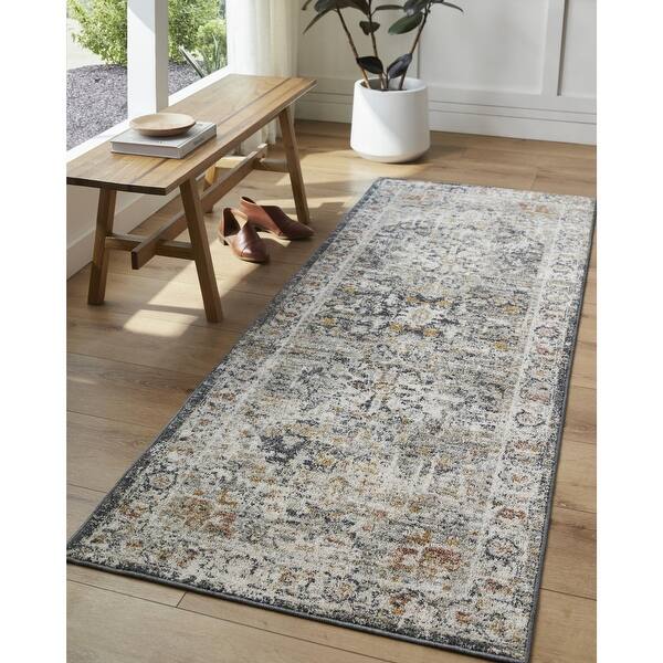 slide 2 of 9, Livabliss Traditional Beckham Diamond Area Rug Light Slate/Charcoal - 10' x 13' 11"
