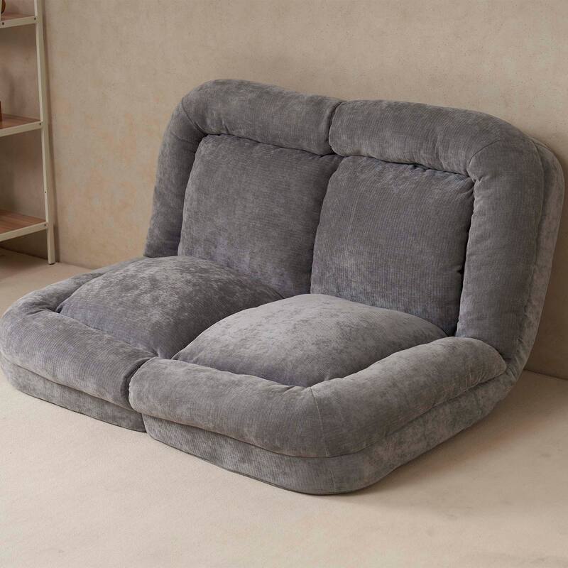 Convertible Fold-Out Double Sofa Bed,Gray,Right, the Right Part of the Complete Product.