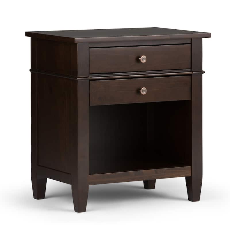 WYNDENHALL Sterling SOLID WOOD 24 inch Wide Bedside Nightstand Table