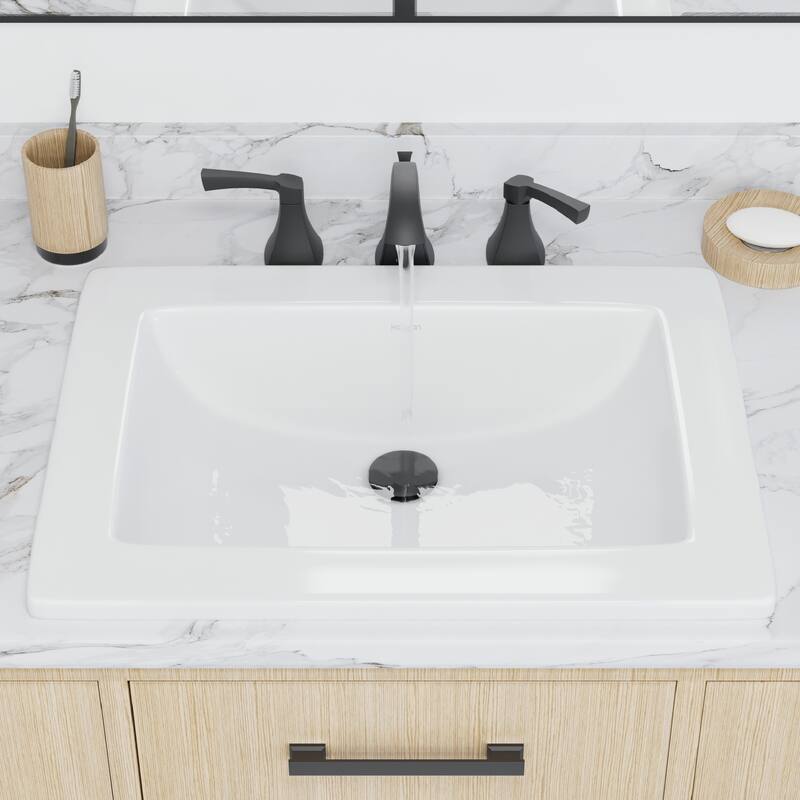 Karran Valera 23" Rectangular Top Mount Vitreous China Bathroom Sink in White