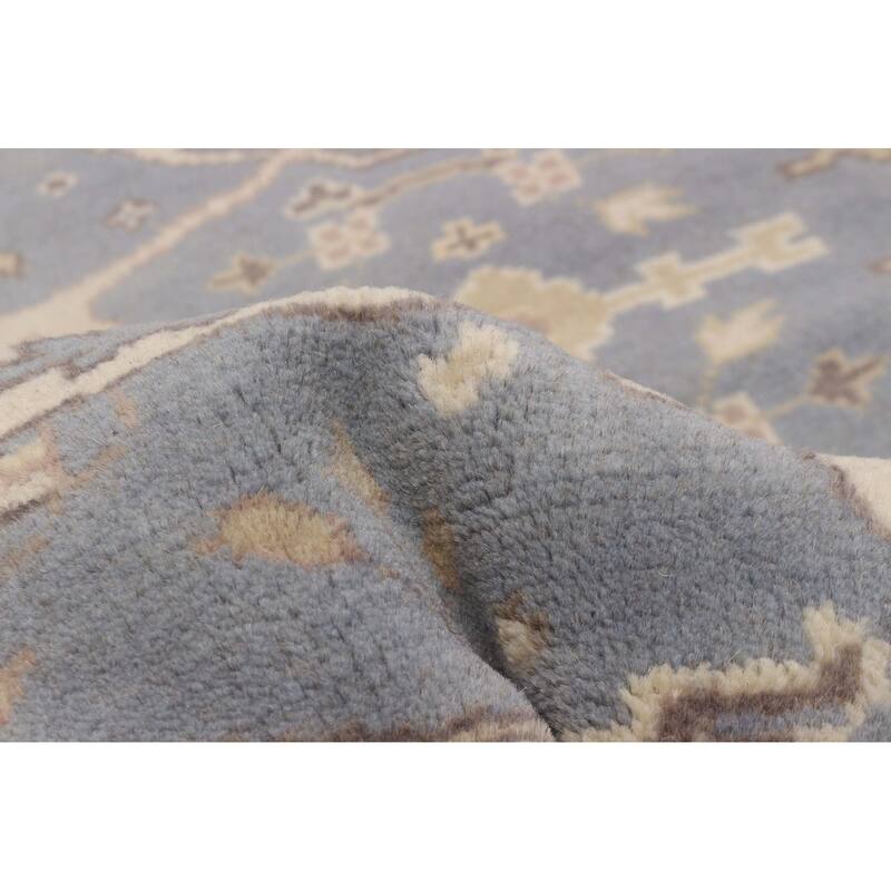 ECARPETGALLERY Hand-knotted Royal Oushak Light Denim Blue Wool Rug - 5'11 x 5'11
