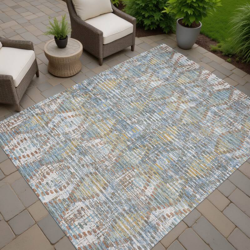 Machine Washable Indoor/ Outdoor Modern Ignacio Chantille Rug