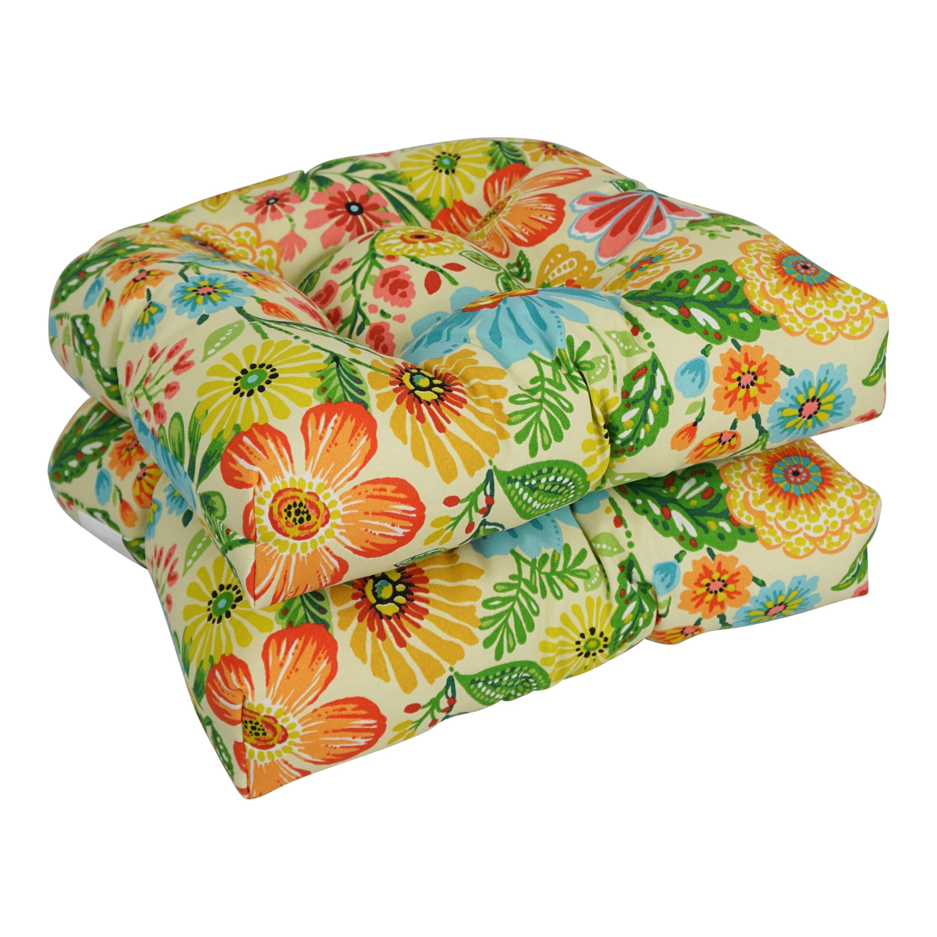 19 inch Rounded Back Indoor Outdoor Chair Cushions Set of 2 On