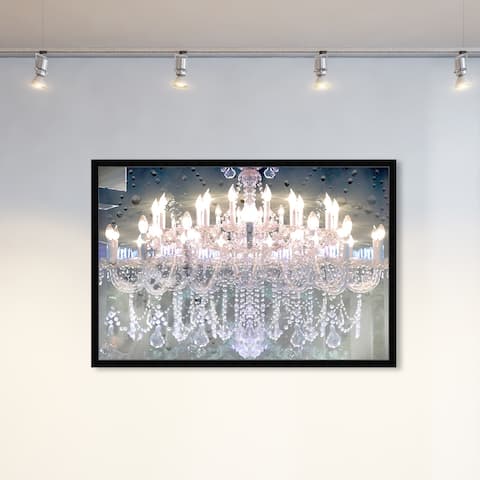 Oliver Gal 'Day and Night' Fashion and Glam Framed Wall Art Prints Chandeliers - White, Pink
