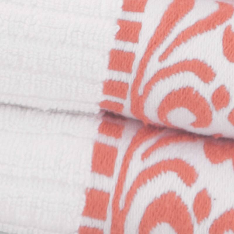 Superior Athens Cotton Floral Border Greek Key 6-Piece Towel Set