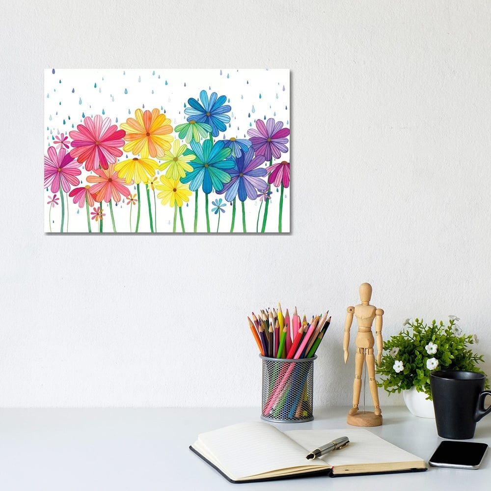 iCanvas "Rain Rainbow" by Ana Victoria Calderon Canvas Print
