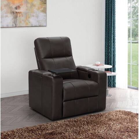 Abbyson Rider Leather Theater Power Recliner
