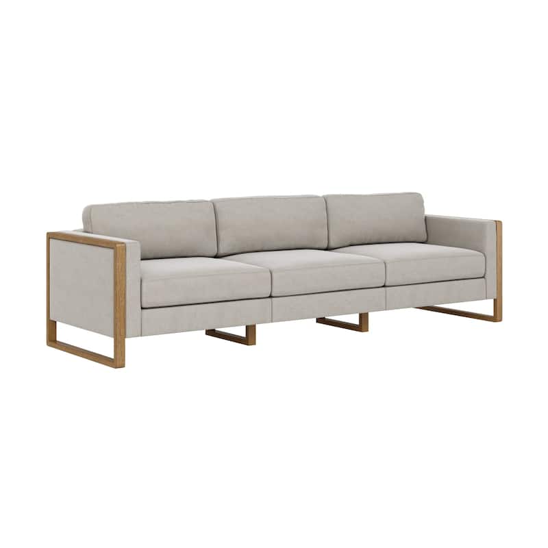 Madison Modern 3-Seater Sofa, Upholstered Modular Sofa or Couch for Living Room with Solid Wood Legs