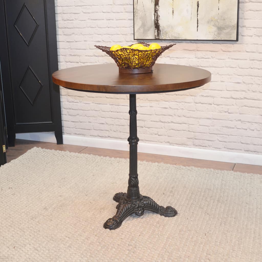 Carolina Living Velio Bistro Table - Chestnut Top - Black Base