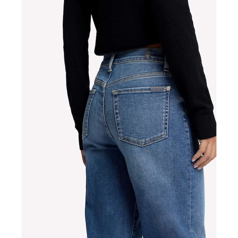 7 For All Mankind Women's Cropped Alexa High-Waisted Straight Leg Jeans