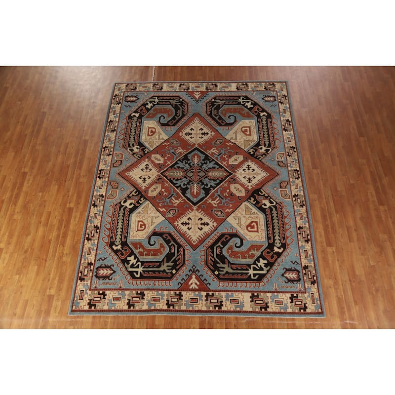 Hand Knotted Oriental 100% Wool Carpet Traditional Medallion Oranges & Rust Kazak Area Rug - 10' 8'' X 8' 3''