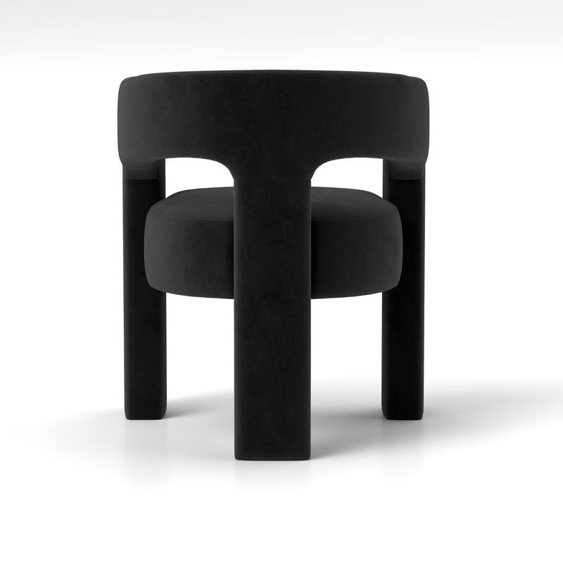 SEYNAR Modern Glam Velvet Upholstered Dining Chair, Open-Back Accent Chair Set of 4
