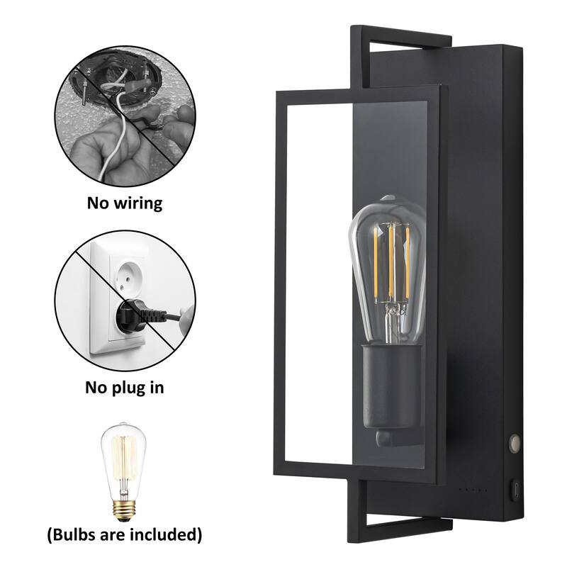 C Cattleya 2 Pack Battery Operated Rechargeable Indoor Wall Sconce Light