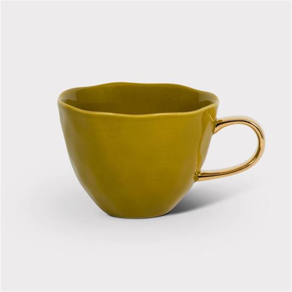 Good Morning Cup Cappuccino/Tea Cup Amber Green