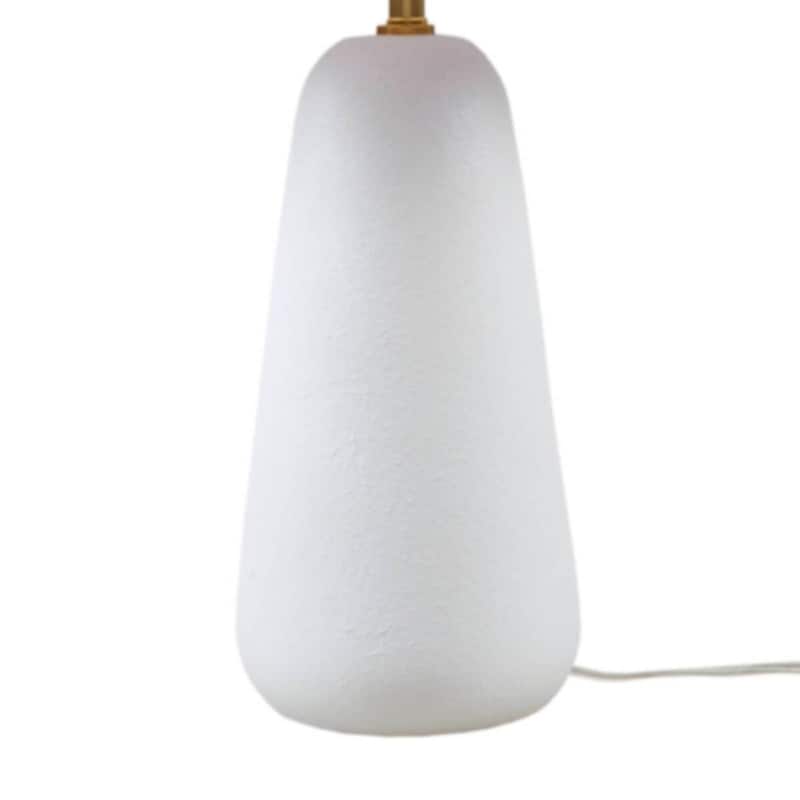 Textured Ceramic Table Lamp with Fluted Fabric Shade White See below
