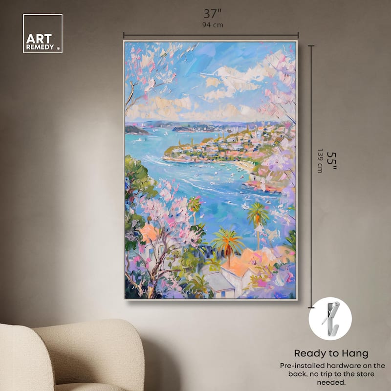 Hillside Harbor View I Canvas by Art Remedy