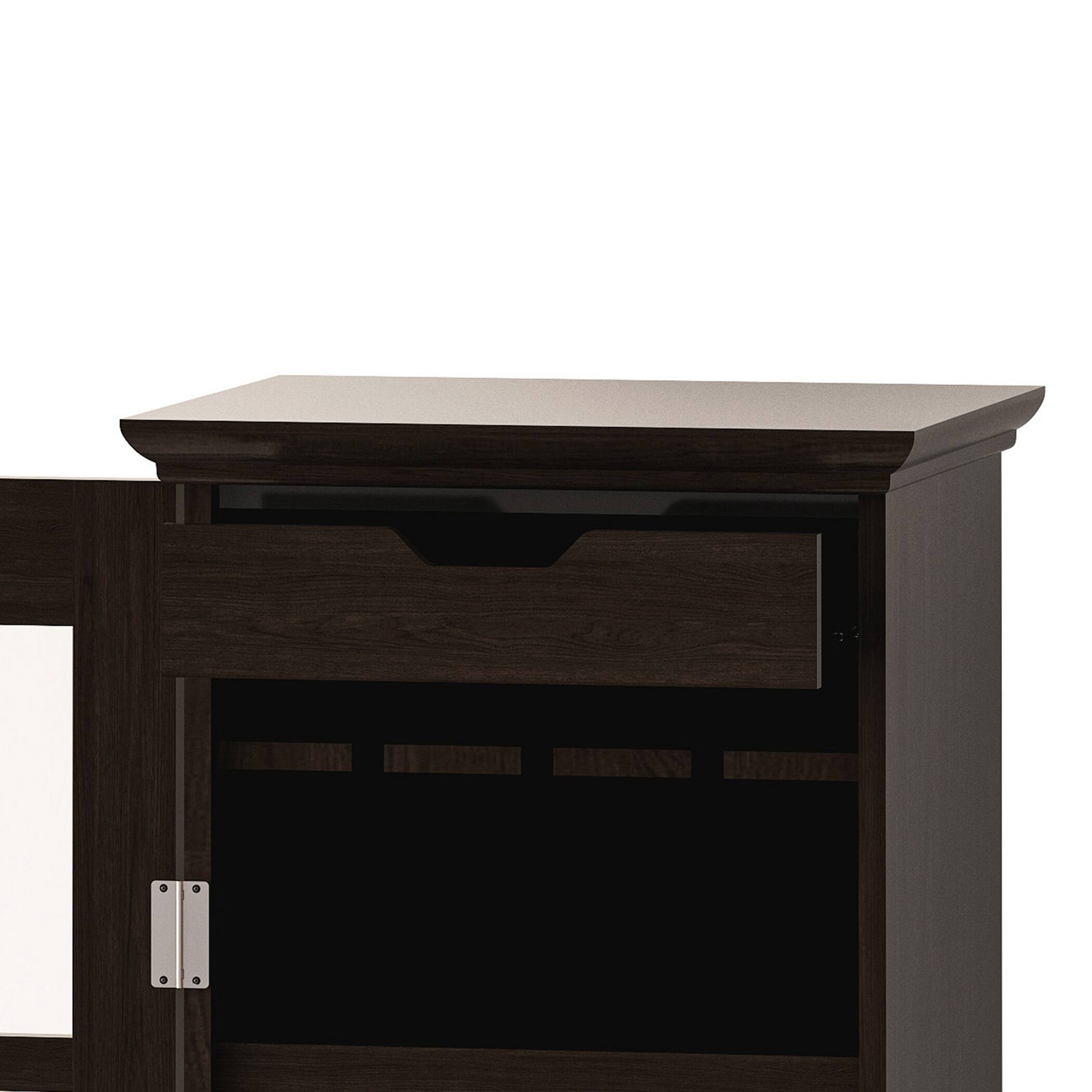 Glass Door Wine with ThreeLayer Design, with Drawer and X