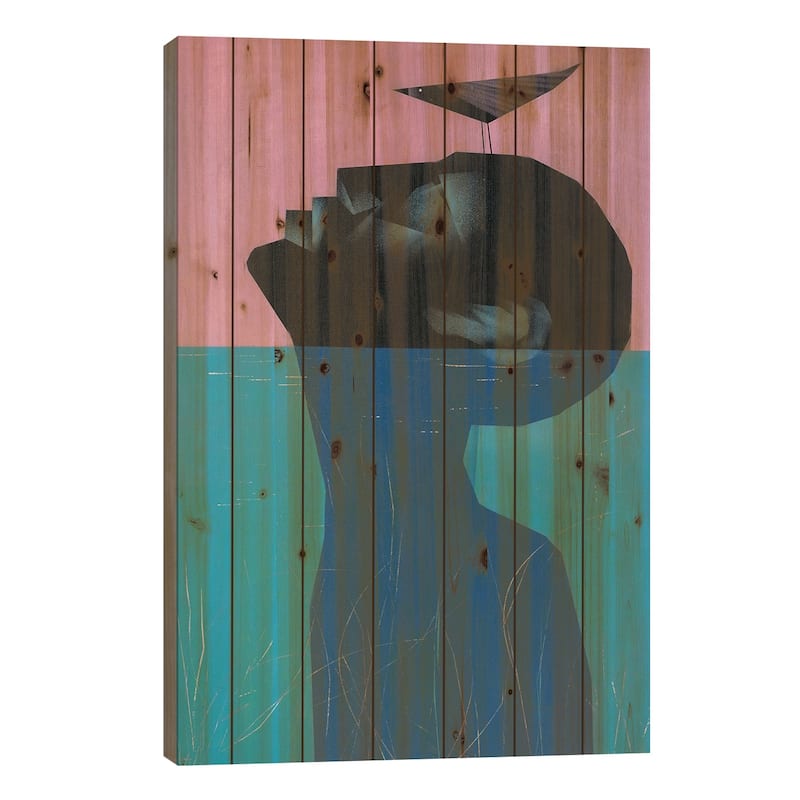 Drowning Voluntary II Print On Wood by VCalvento - Multi-Color - 40x26x1.5