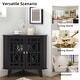 preview thumbnail 10 of 32, Corner Sideboard Cabinet Free-Standing Corner Storage Organizer
