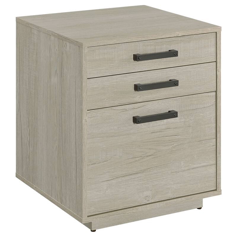 Loomis Whitewashed Grey 3-Drawer Home Office File Cabinet