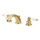 preview thumbnail 10 of 8, Victorian Widespread Bathroom Faucet with Retail Pop-Up in Polished Chrome Polished Brass
