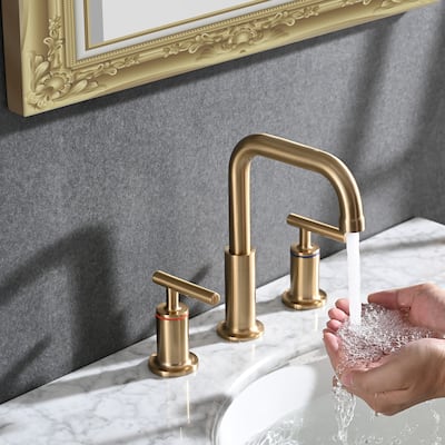PROOX 8 in.Widespread Lavatory 2 Handles Bathroom Faucet with Drain Assembly