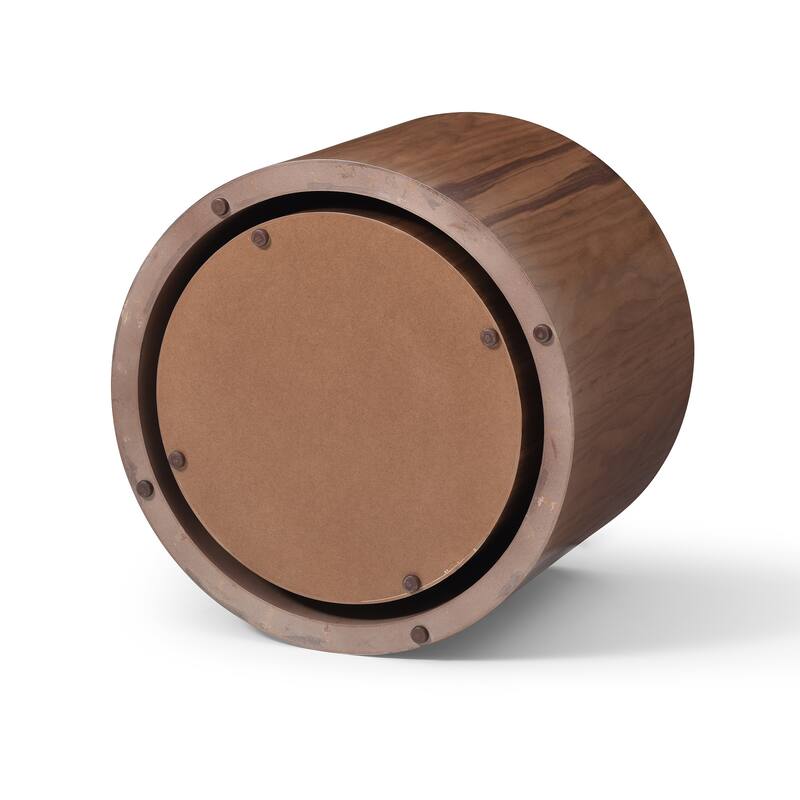 Wood Grain Coffee Table Set of 2 Round Nesting Side Table Lightweight End Table Modern Accent Table, No Assembly Required