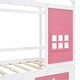 preview thumbnail 7 of 6, Twin Size Wood House Bed with Drawers and Window Decoration