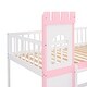 preview thumbnail 7 of 7, Twin Over Twin Bunk Bed Low Bunk Bed with Ladder, Castle Shaped Wood Bed Frames w/Safety Guardrails for Kids Teens Girls Bedroom