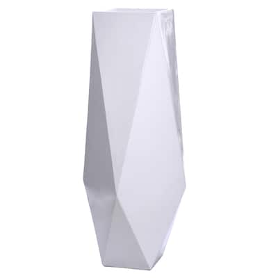 Harp & Finial Roa 32-inch Gloss White on Resin Small Floor Vase