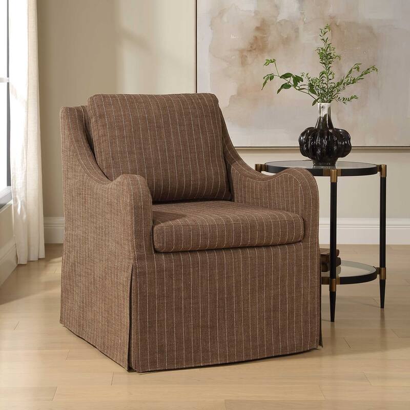 Uttermost Luisa Pinstripe Swivel Chair - 27.50" W x 35.50" H x 33.50" D
