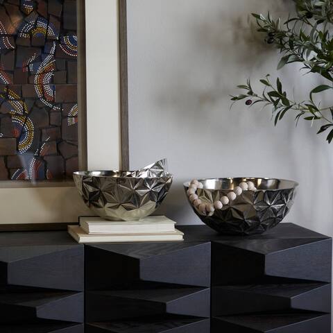 The Novogratz Aluminum Faceted Decorative Bowl (Set of 3) - S/3 14", 12", 10"W