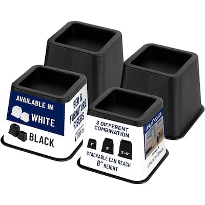 Lifemaster Furniture Riser Set - Non-Slip Design Furniture Leg Riser
