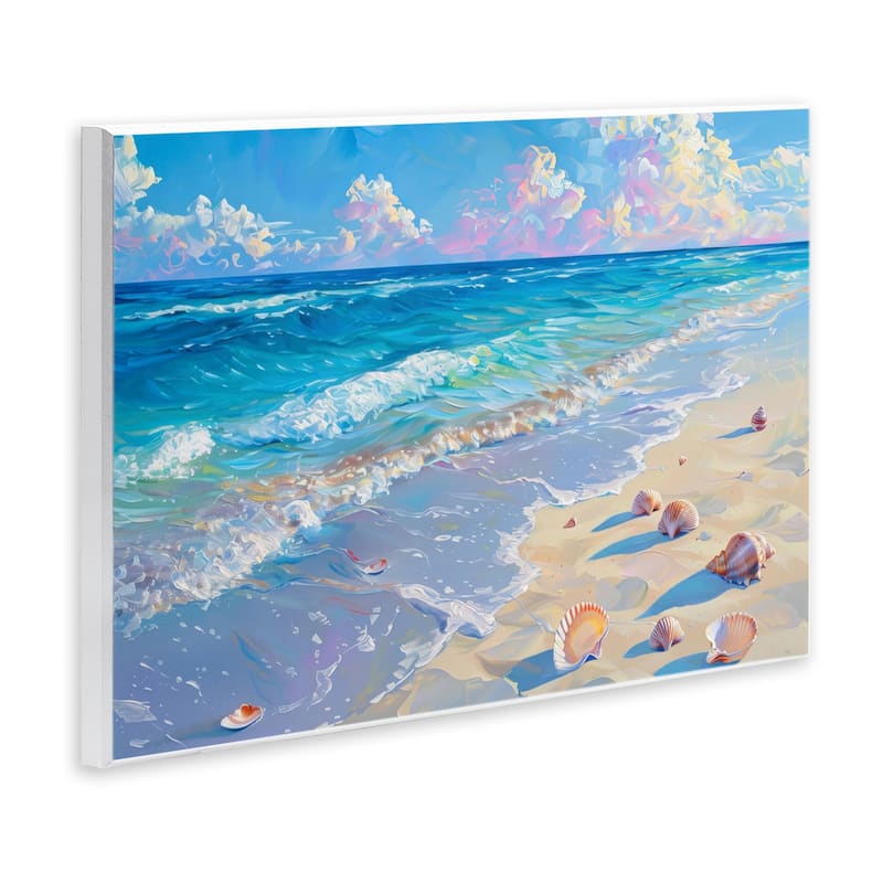 Stupell Seashells Along Sea Shore Wall Plaque Art Design By LSR Design Studio