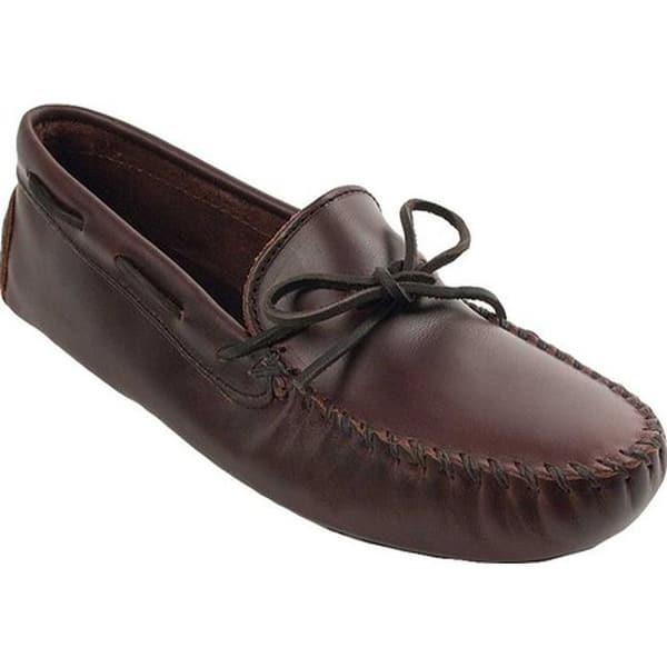 Shop Minnetonka Men S Cowhide Driving Moc Dark Brown Lariat