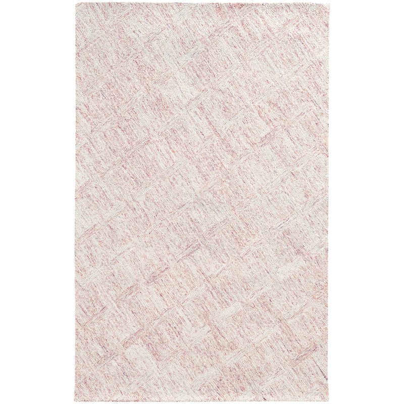 Style Haven Colorscape Handmade Loop Pile Faded Diamond Wool Rug - 10' x 13' - Pink/Cream - Runner/Rectangle