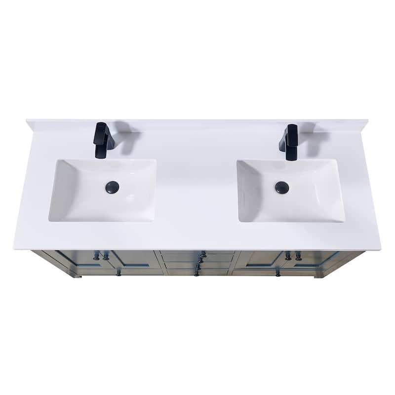 Altair Caorle Bathroom Vanity Countertop in Snow White Finish Without Cabinet