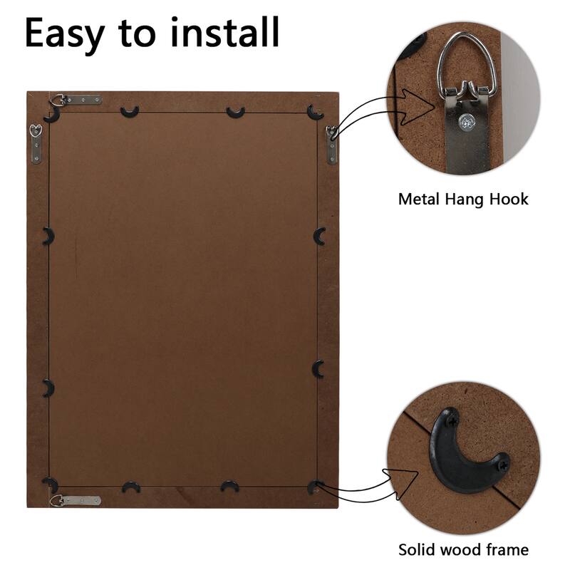 22x30 Inch Wood Framed Wall Mirror