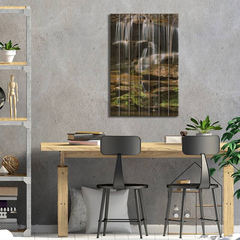 USA, Tennessee, Great Smoky Mountains National Park. Waterfall. Print On Wood by Jaynes Gallery - Multi-Color