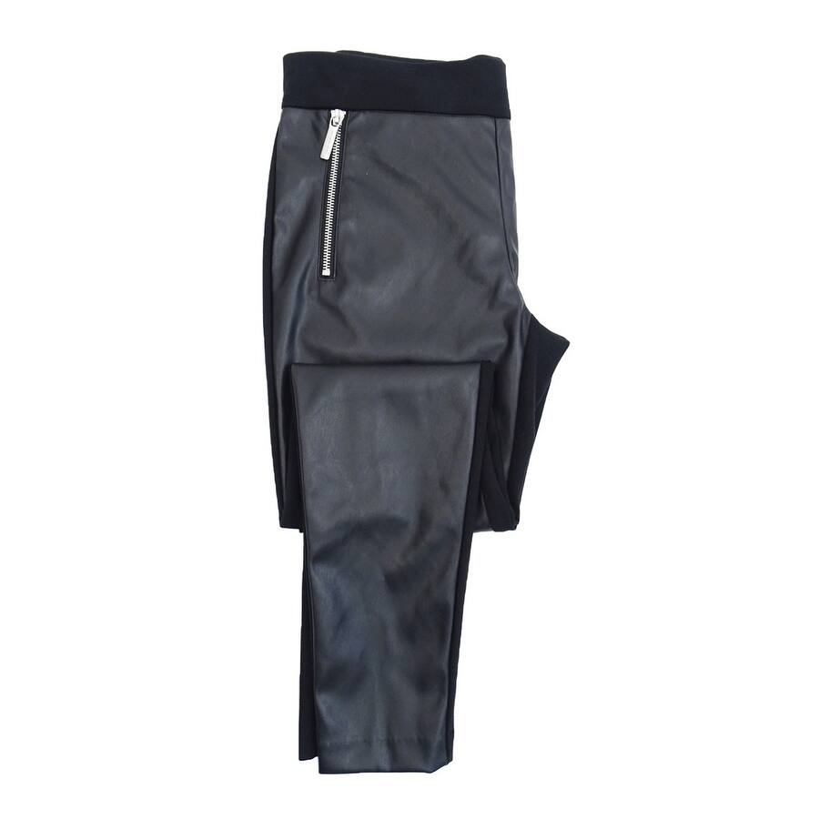 MICHAEL Michael Kors Women's Plus Mixed-Media Skinny Pants (2X, Black)