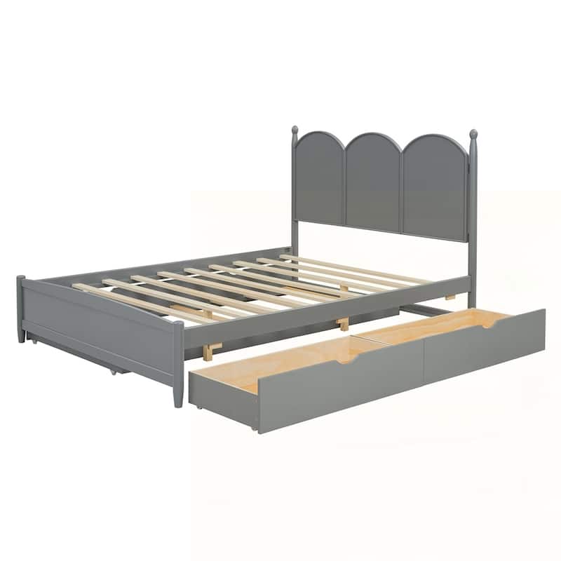 Platform Bed With with 2 Big Drawers