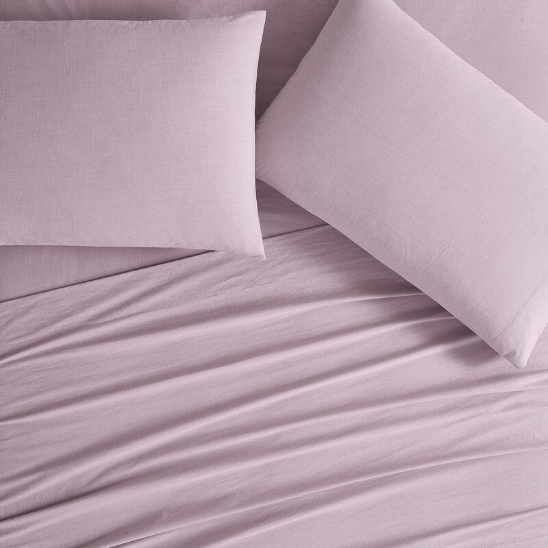 Frye Dusted Denim CVC Sheet Set - Pink - King