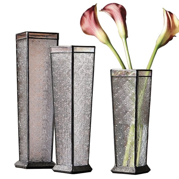 Shop J Devlin Glass Art Glass Flower Vase Trio Patterned