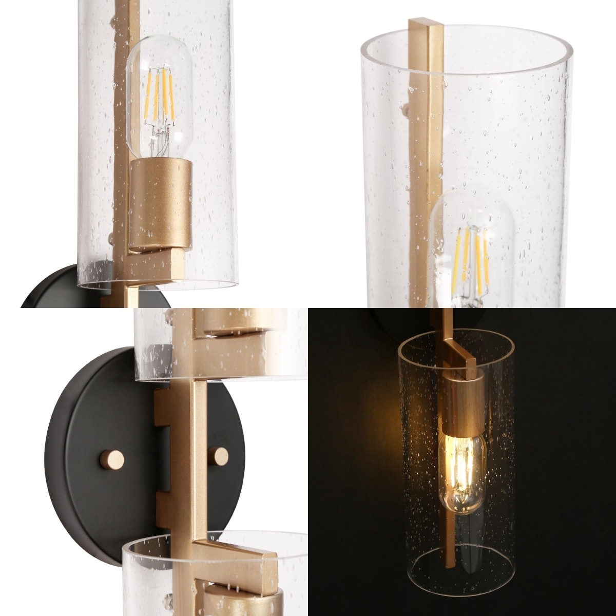 Zenith Modern Farmhouse Cylinder Seeded Glass Transitional