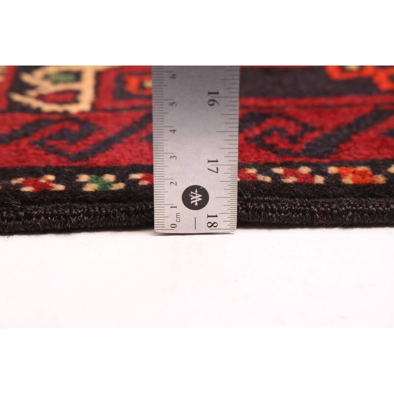 ECARPETGALLERY Hand-knotted Teimani Black, Red Wool Rug - 3'8 x 6'4