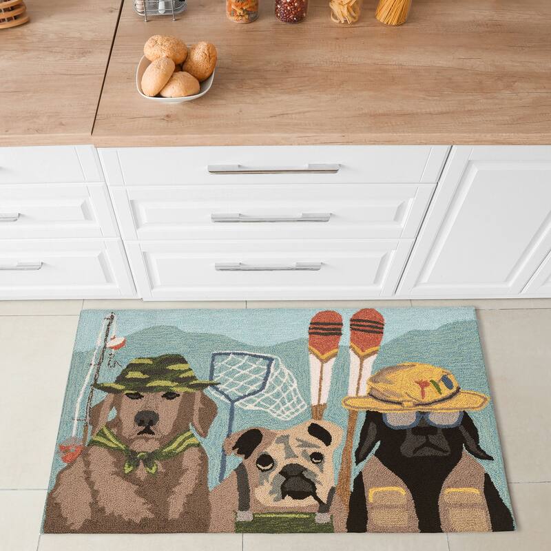 Liora Manne Frontporch Fishing Patrol Indoor/Outdoor Rug - 2'6" x 4'