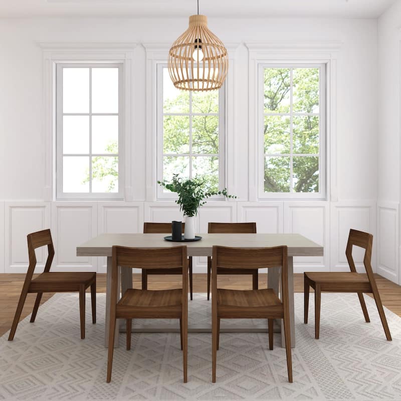 Plank and Beam 72" Classic Solid Wood Dining Table and Chairs Set