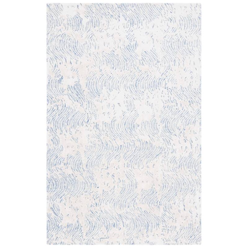 SAFAVIEH Handmade Glamour Zauresh Modern Wool Rug - 4' x 6' - Blue/Ivory
