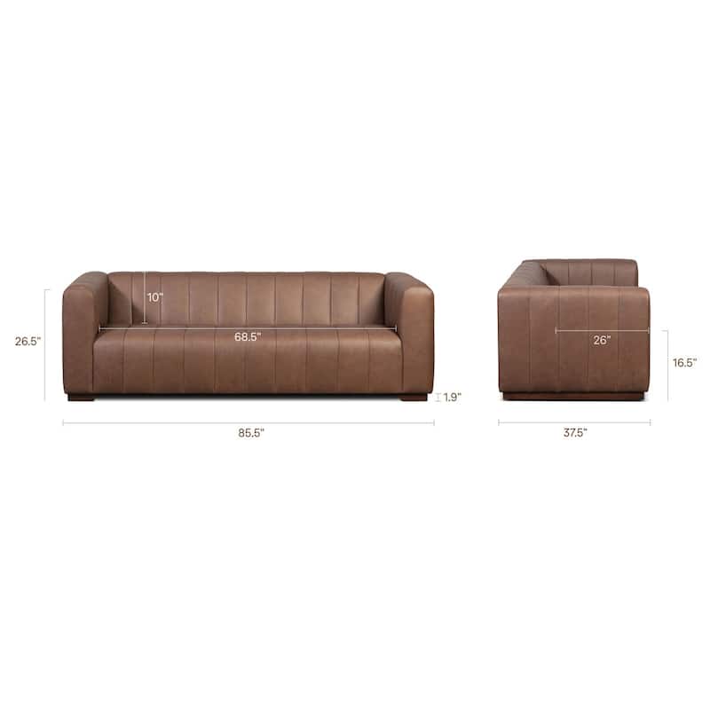 Poly & Bark Canale Sofa - Full Grain Genuine Italian Leather